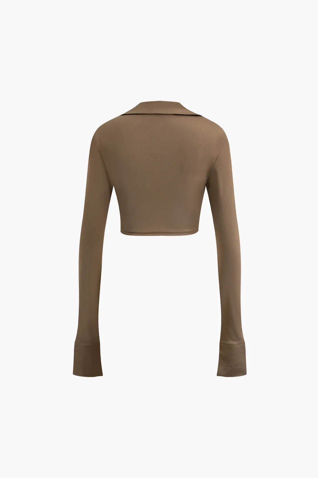 Reagan Brown V-neck Twist Long Sleeve Top and Ruched Maxi Skirt Set