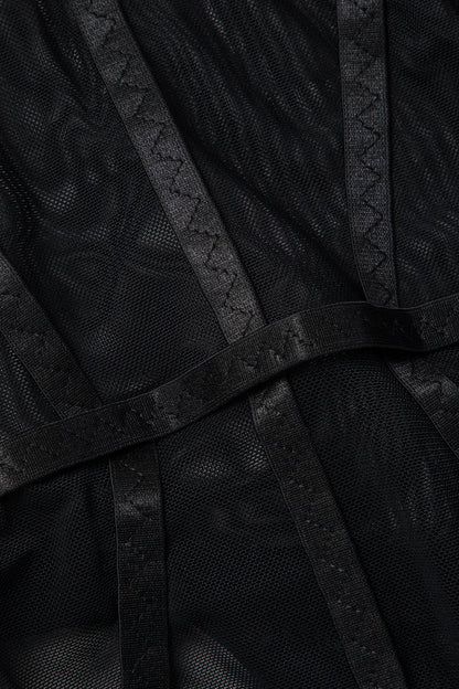 Reese Black Sheer Bustier Corset Bodysuit