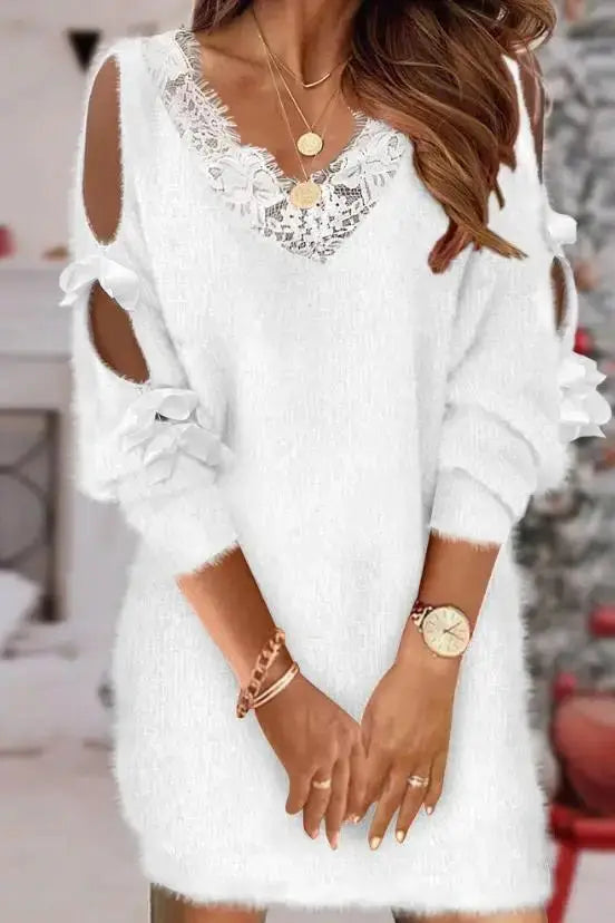 Sequin Mini Dress with Bowknot Design