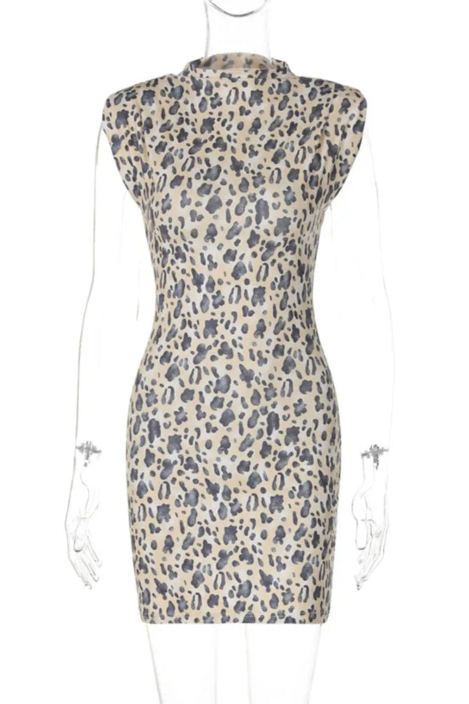 Printed Straps Sleeveless Mini Dress