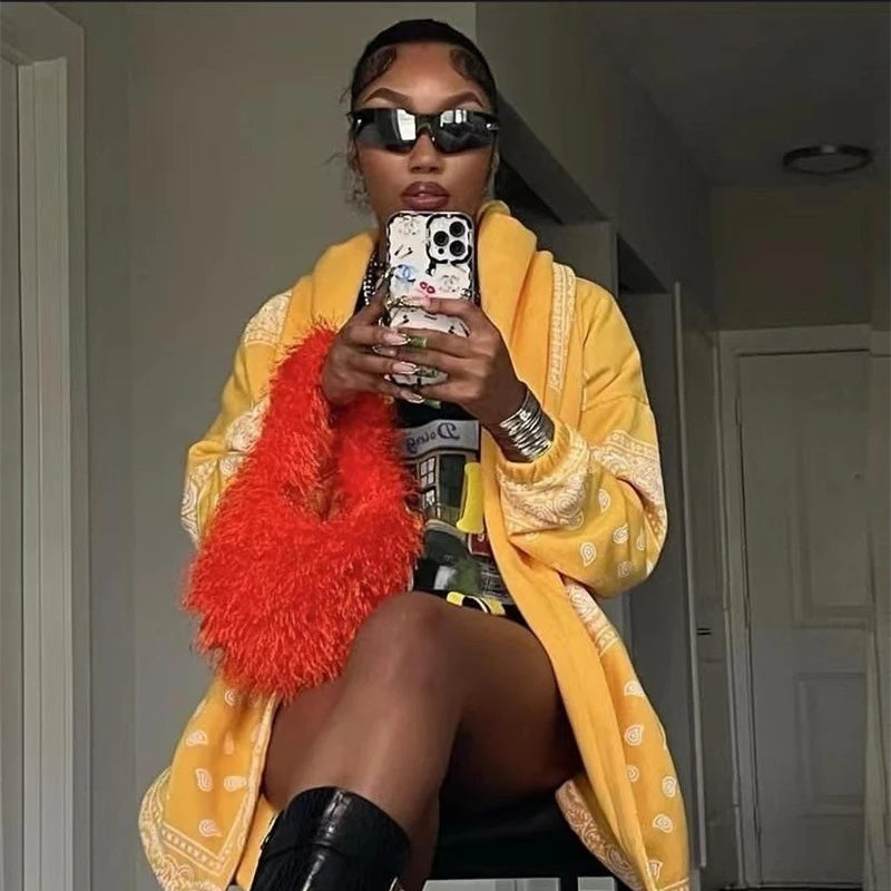 Bolsos de mano bonitos de invierno en color caramelo para mujer, estilo kawaii, de piel sintética, estilo gótico Y2K, para festivales, para hombro y axila.