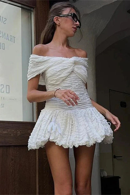 High Waist Strapless Sleeveless Mini Dress