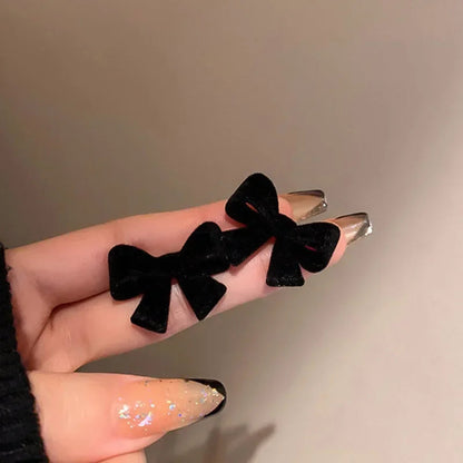 LIZAKOSHT Winter Pearl Bowknot Stud Earrings for Women Happy New Year Gift Jewelry