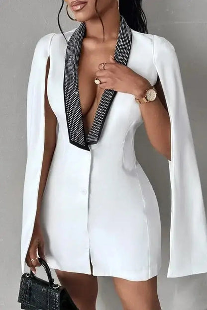 Rhinestone Blazer Coat Mini Dress