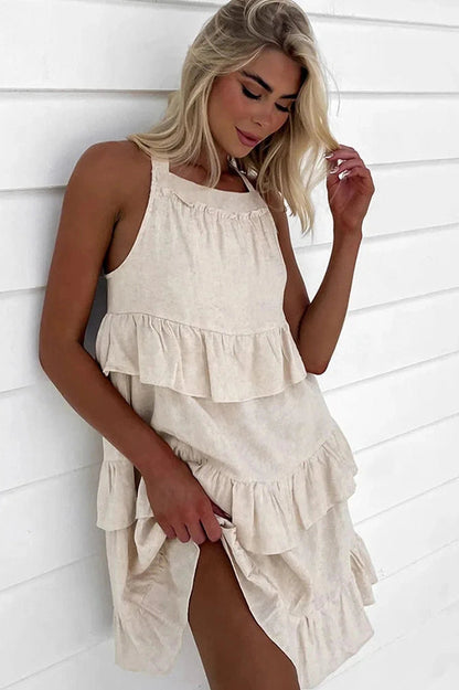 Strappy Sleeveless Mini Dress with High Waist