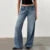 Women Y2K Aesthetic Low Rise Baggy Jeans Loose Fit Boyfriend Straight Wide Leg Jeans Trendy Stretch Long Denim Pants Trousers
