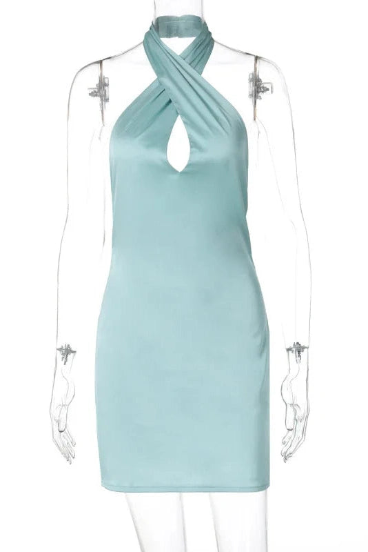 Sleeveless Backless Mini Dress