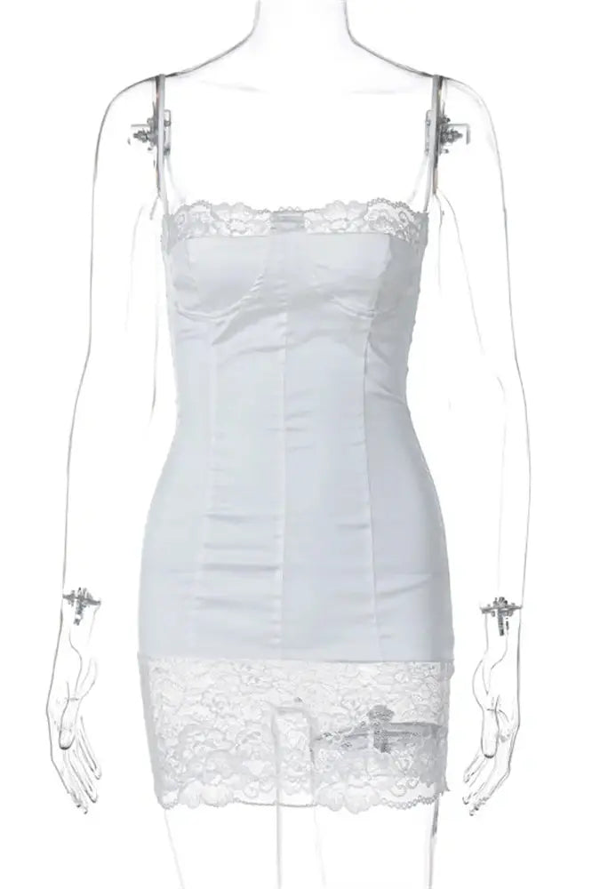 Patchwork Halter Backless Mini Dress