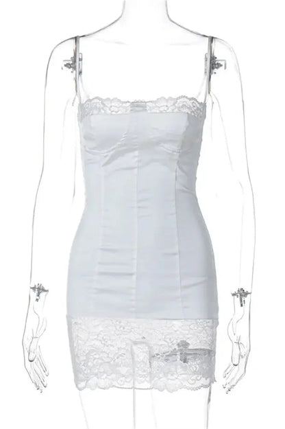 Patchwork Halter Backless Mini Dress