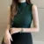 Blusa de punto sin mangas elegante de moda para mujer, blusa de verano de color sólido, blusa informal, camisa de cuello medio alto