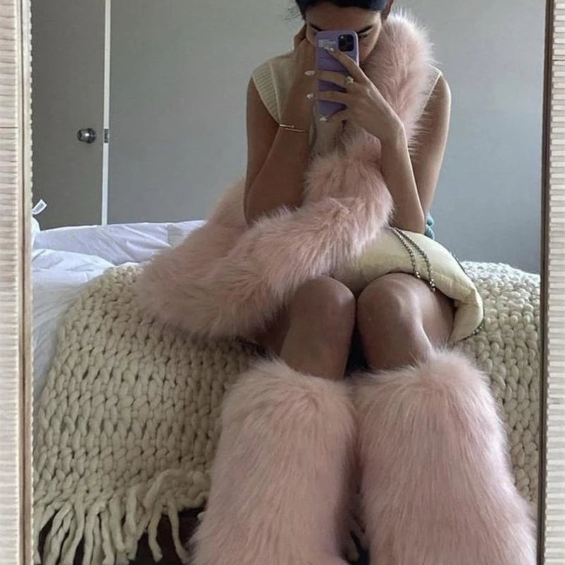 Bolso bandolera de gran capacidad de piel sintética de oveja de Mongolia para mujer, estilo Y2K, estilo Harajuku, esponjoso y peludo.