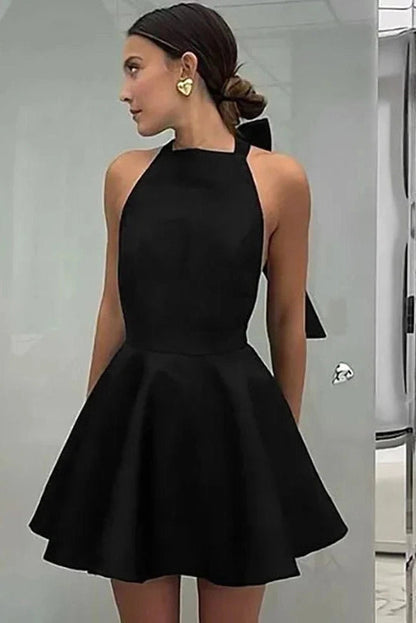 High Waist Sleeveless A-Line Mini Dress