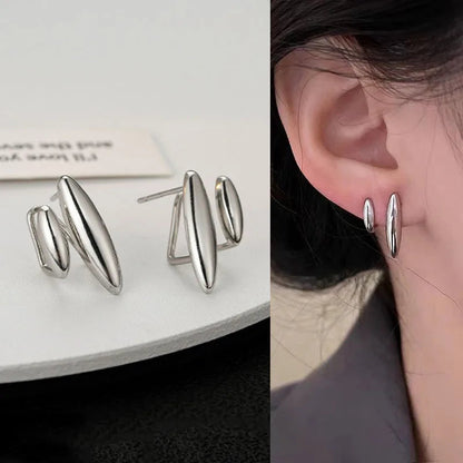 Lizakosht 2024 Geometric Pearl Star Earrings Korean Crystal Studs for Women Birthday Party Wedding Jewelry