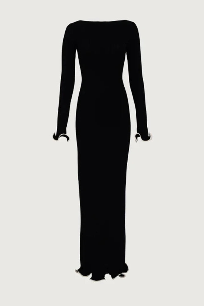 Elegant Slim Fit Mini Dress with Long Sleeves