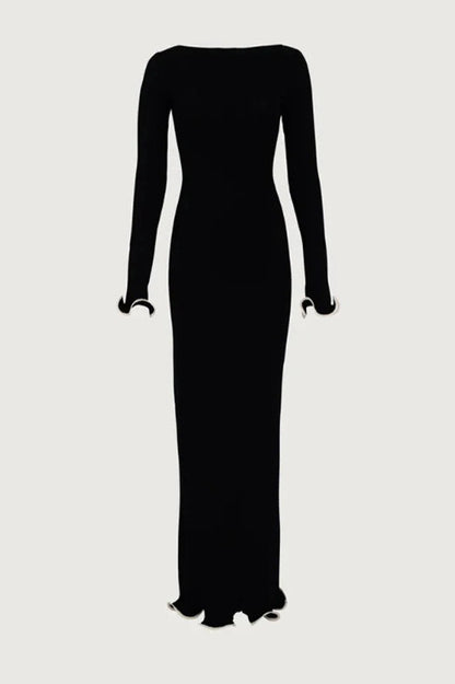 Elegant Slim Fit Mini Dress with Long Sleeves