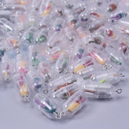 Resin Figurine Capsule Charm for DIY Jewelry Earrings Keychain Accessories