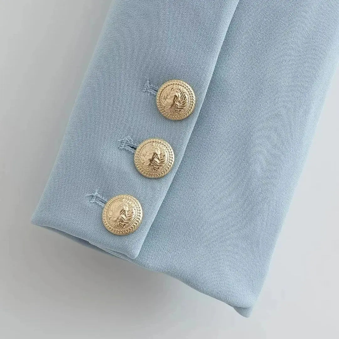 Blazer corto con cuello en V y costuras abiertas para mujer, trajes cortos de manga larga, ropa de abrigo de moda para otoño