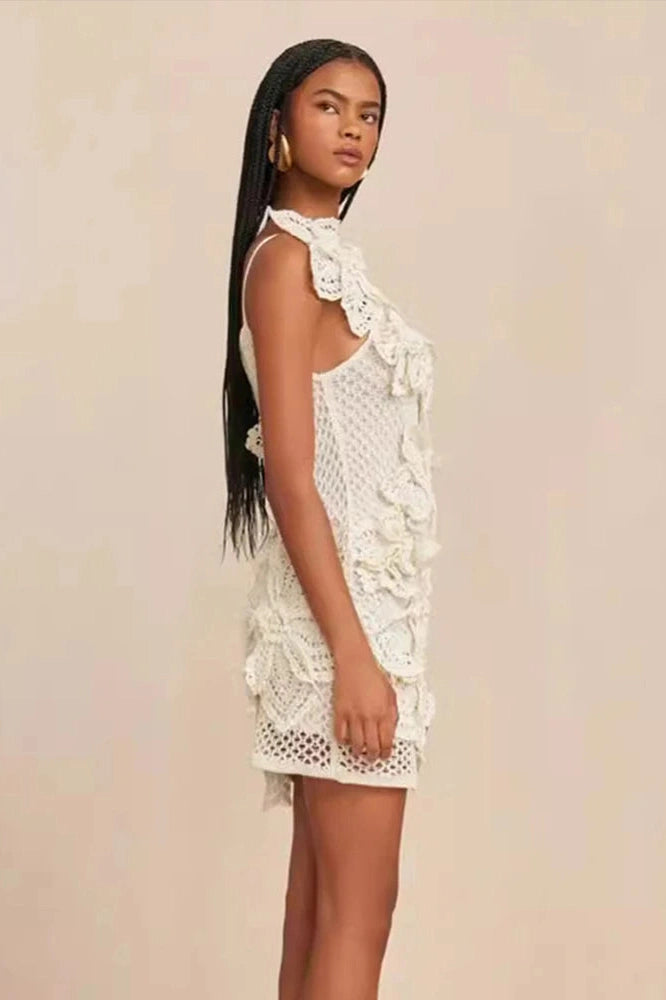 One Shoulder Hollow Out Slim Fit Mini Dress