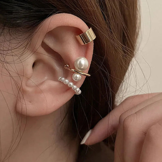 LIZAKOSHT 3Pcs Ear Cuff Clip-on Earrings Set for Women Minimalist Fashion Cartilage Hoops Jewelry 2024