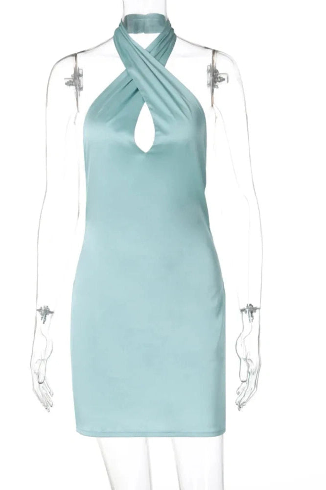 Sleeveless Backless Mini Dress