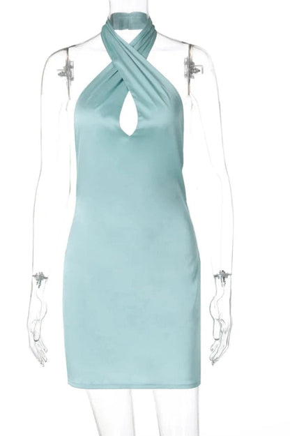 Sleeveless Backless Mini Dress