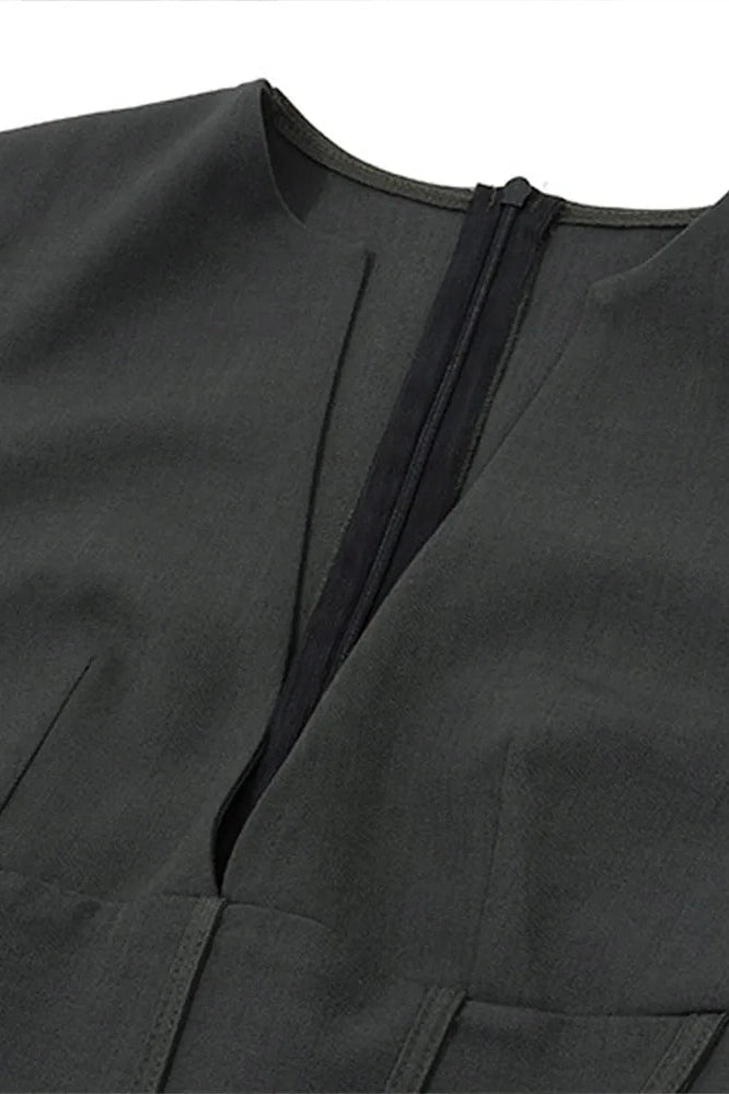 V-Neck Sleeveless Mini Dress with High Waist