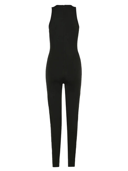 Mono deportivo negro liso sin mangas ajustado sexy para mujer, cuello redondo, gris, básico, informal, de verano