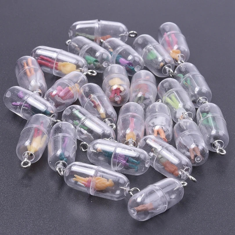 Resin Figurine Capsule Charm for DIY Jewelry Earrings Keychain Accessories
