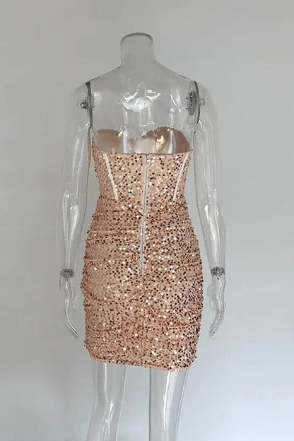 Chic Sequin Sparkle Maxi Dress with Subtle Glow