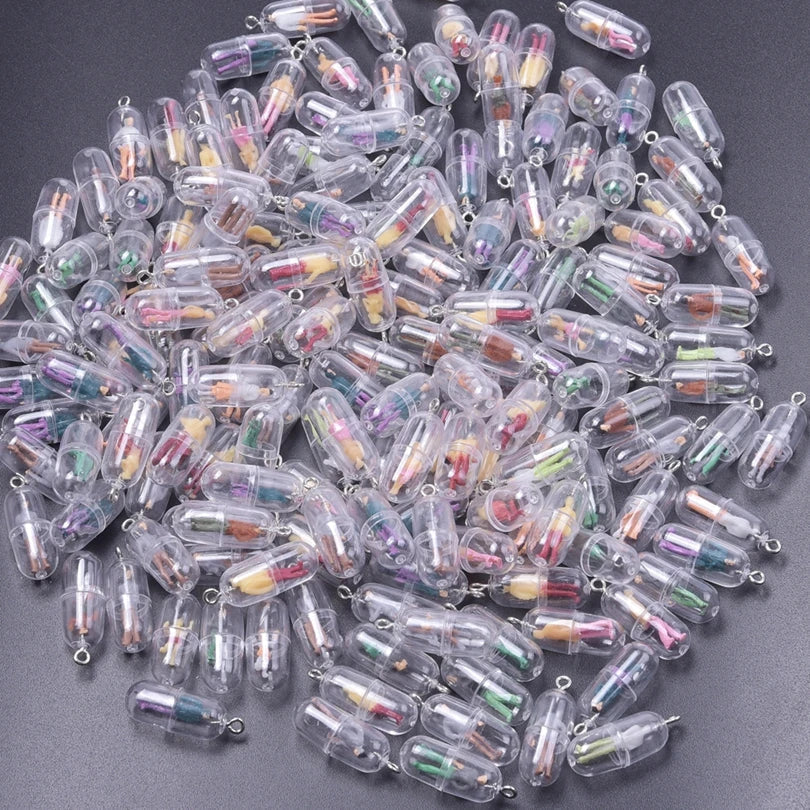 Resin Figurine Capsule Charm for DIY Jewelry Earrings Keychain Accessories
