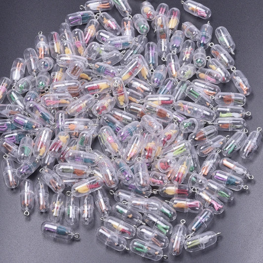 Resin Figurine Capsule Charm for DIY Jewelry Earrings Keychain Accessories
