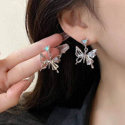 Korean Fashion Pearl Crystal Star Drop Earrings for Women Geometric Pendants Jewelry Gift