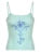 Camisola con estampado abstracto Y2K sin mangas, básica, ajustada, azul claro, top corto, lindas camisetas sin mangas para mujer