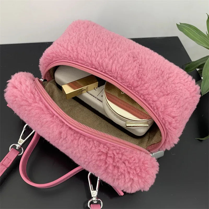 Bolso de diseñador de marca de lujo para mujer, moderno bolso de hombro de piel sintética para invierno, bolso cruzado de festival de moda Y2k para chicas