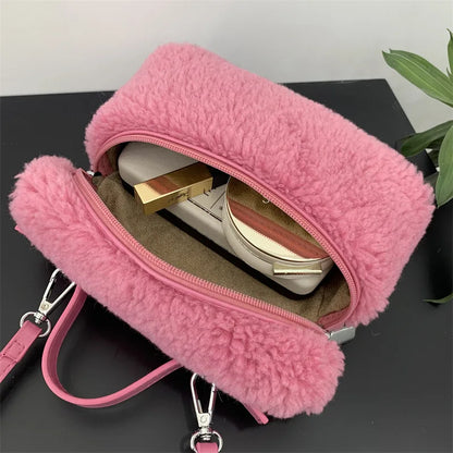 Bolso de diseñador de marca de lujo para mujer, moderno bolso de hombro de piel sintética para invierno, bolso cruzado de festival de moda Y2k para chicas