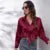 Spring Satin Shirt Women Loose Button Up Blouse Shirts Ladies Imitation Silk Long Sleeve Shirt for Women DF4972
