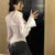 Fashion Women Bandage Shirts Korean All Match Streetwear Female Slim Blouse Spring Casual White Bell Sleeve Shirt New