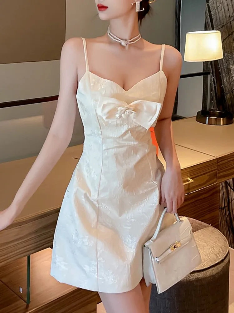 Vestido mini dulce Y2K para mujer, sexy, con tirantes finos, estilo princesa, para fiesta de cumpleaños, vestidos cortos ajustados de verano y primavera, línea A, nuevo