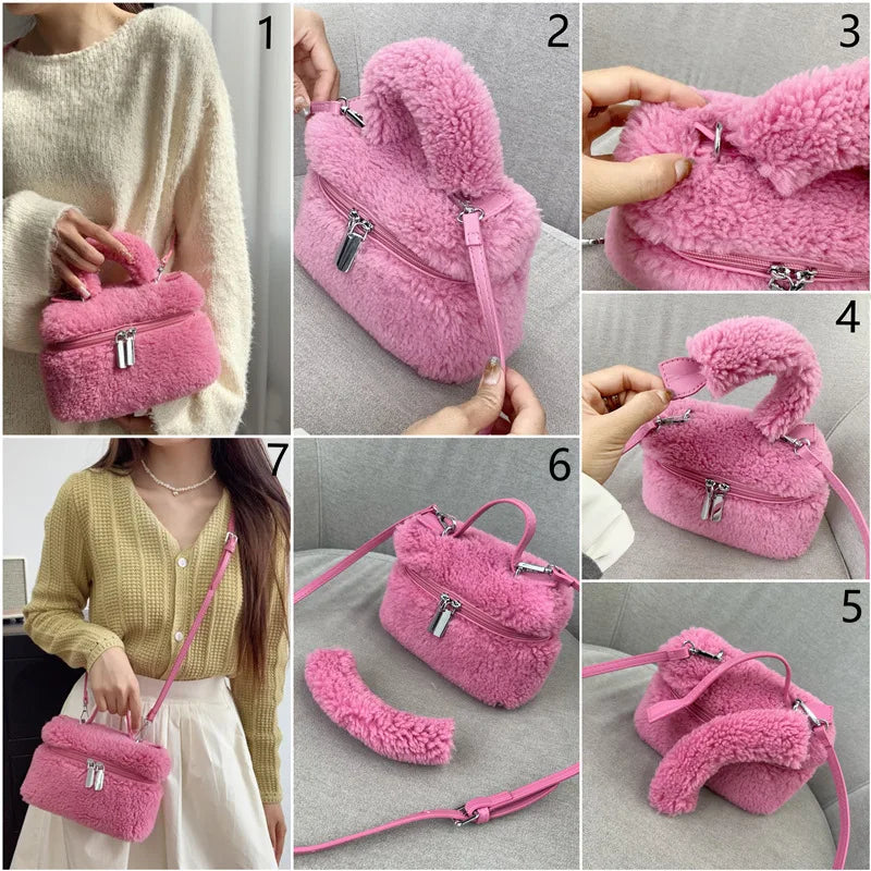 Bolso de diseñador de marca de lujo para mujer, moderno bolso de hombro de piel sintética para invierno, bolso cruzado de festival de moda Y2k para chicas
