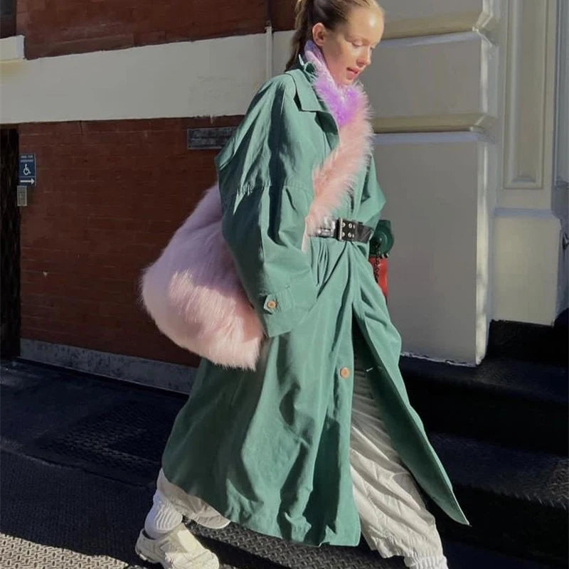 Bolso bandolera de gran capacidad de piel sintética de oveja de Mongolia para mujer, estilo Y2K, estilo Harajuku, esponjoso y peludo.