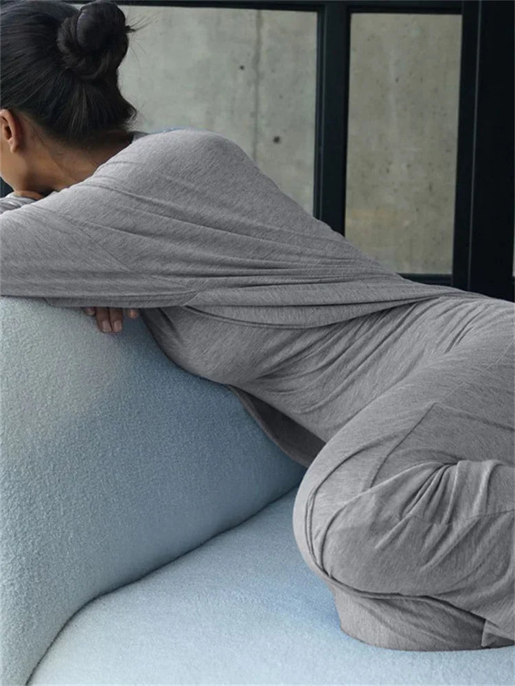 Conjunto informal de 2 piezas para mujer, vestido largo ajustado de cintura alta, con patchwork, sin mangas y abrigo, conjunto de vestido maxi para mujer.