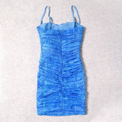 Amani Tie-Dye Ruched Mesh Dress