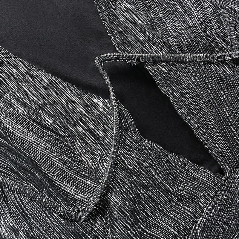 Phlia Sequin Long Sleeve Dress with Pleated Detail