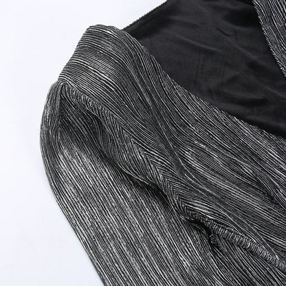 Phlia Sequin Long Sleeve Dress with Pleated Detail