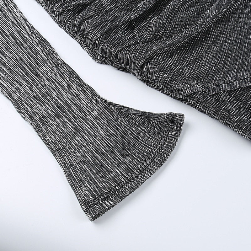 Phlia Sequin Long Sleeve Dress with Pleated Detail