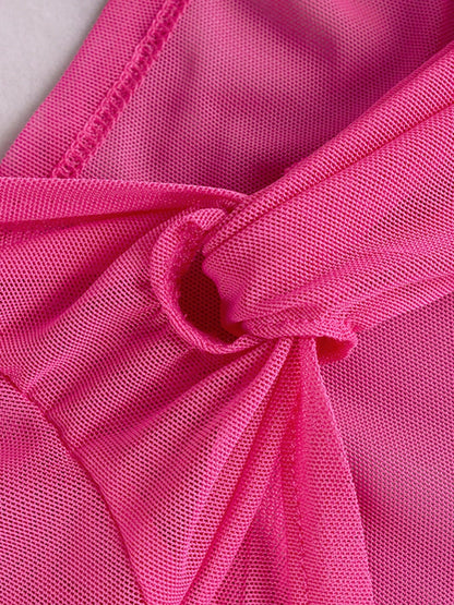 Scarlett Mesh Long Sleeve Dress with Cut Out Detail