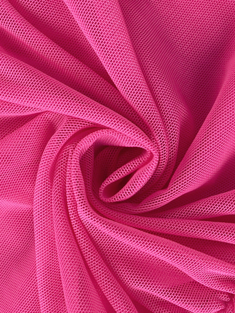 Scarlett Mesh Long Sleeve Dress with Cut Out Detail