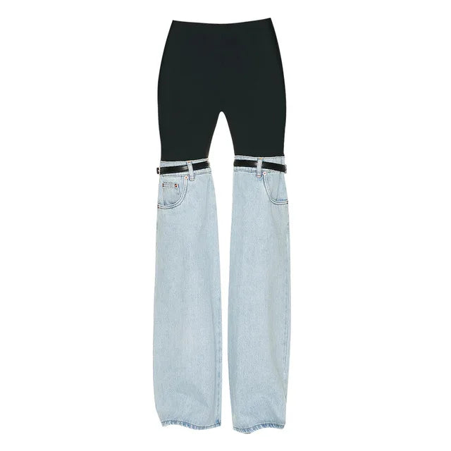 Fashion Women’s Palazzo Trousers Wide Jeans Ladies Streetwear Loose Denim Pants Women 2025 Summer New Low Rise Jeans