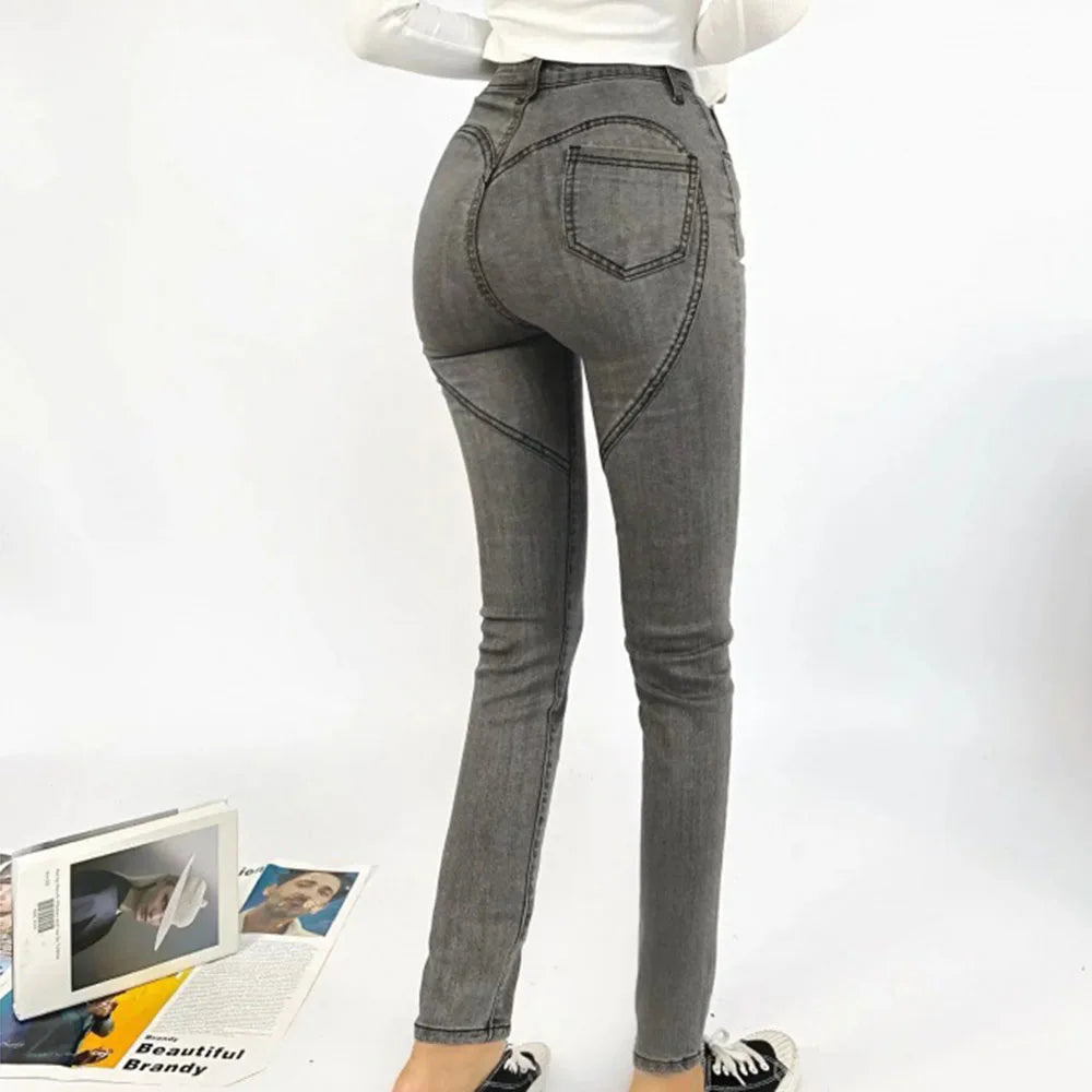 High High Waisted Jeans For Women Silm Fit Sexy Cotton Jean Ladies Street Elegant Temperament Casual Denim Pant Female
