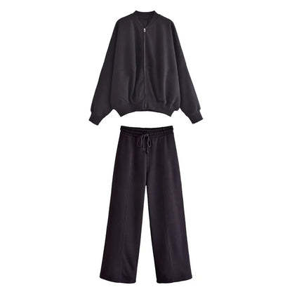 Conjuntos de pantalón con cordones para mujer, cárdigan informal holgado con cuello en V, pantalones deportivos de otoño e invierno de 2025, conjuntos de 2 piezas para mujer.